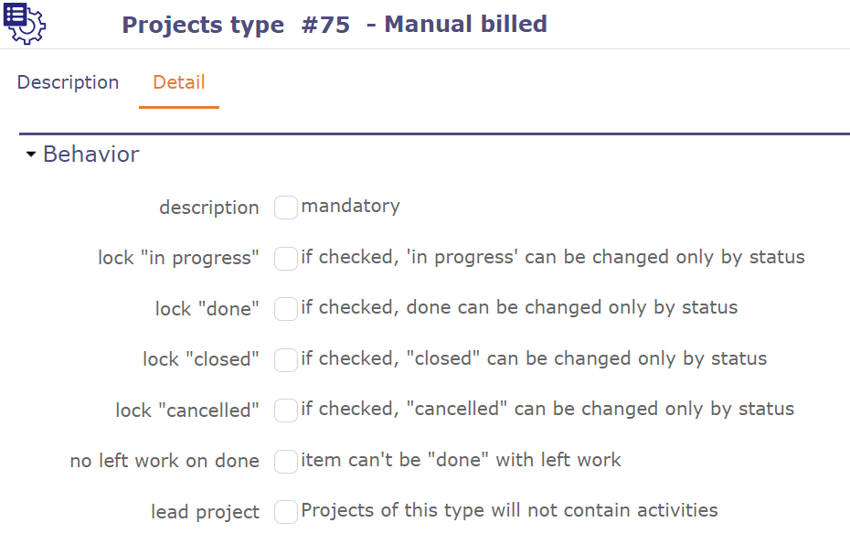 Behavior zone of project