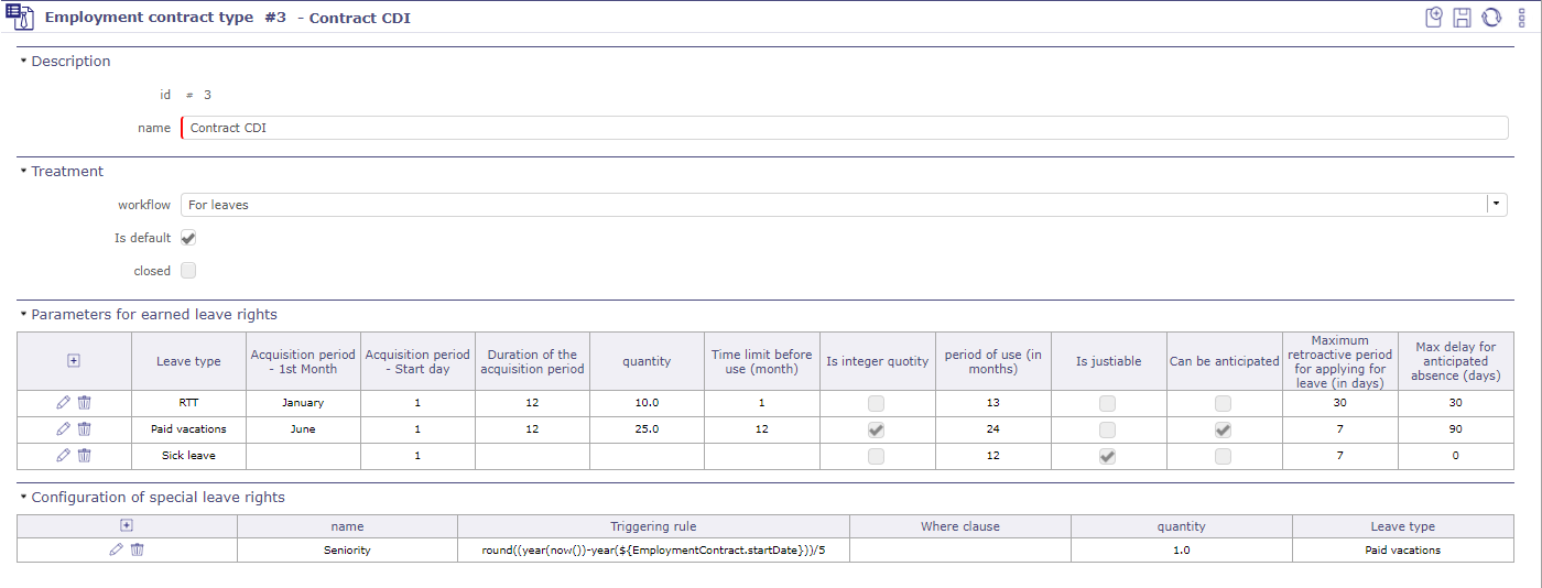 Employment contract type